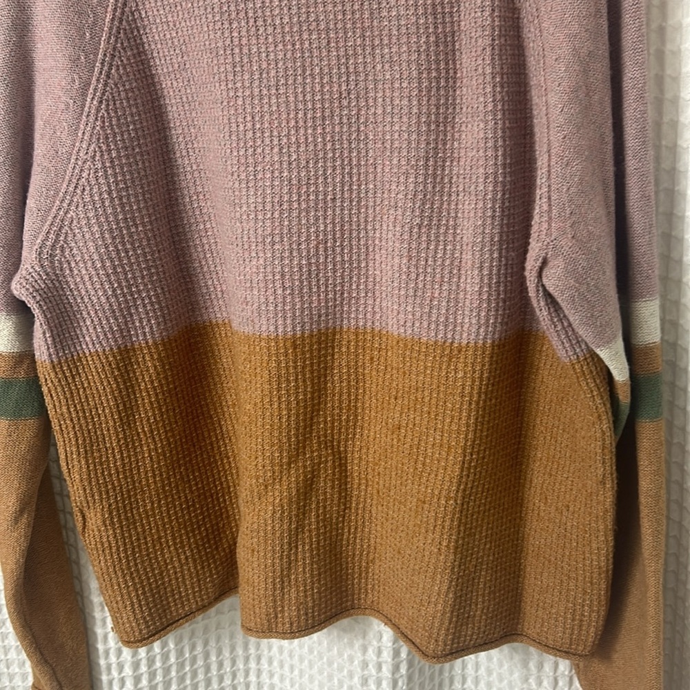 Madewell Pink and Orange Colorblock Sweater - Picture 9 of 11